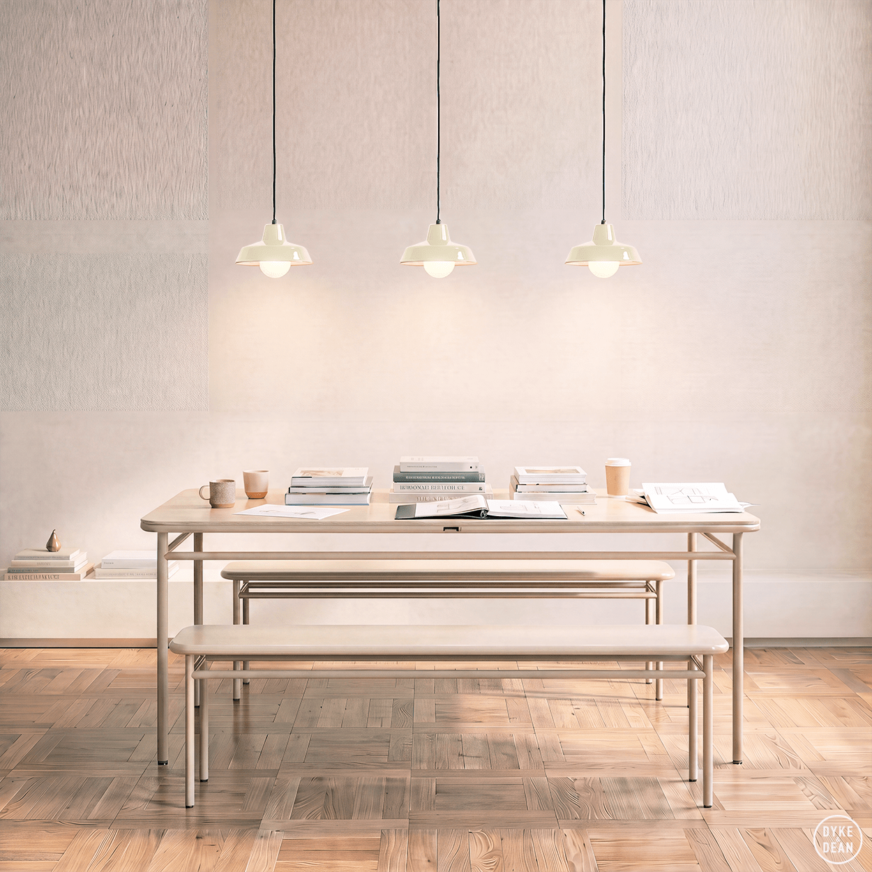 DYKE & DEAN SMALL PENDANT LAMPSHADE CREAM E14 BULB HOLDER - DYKE & DEAN