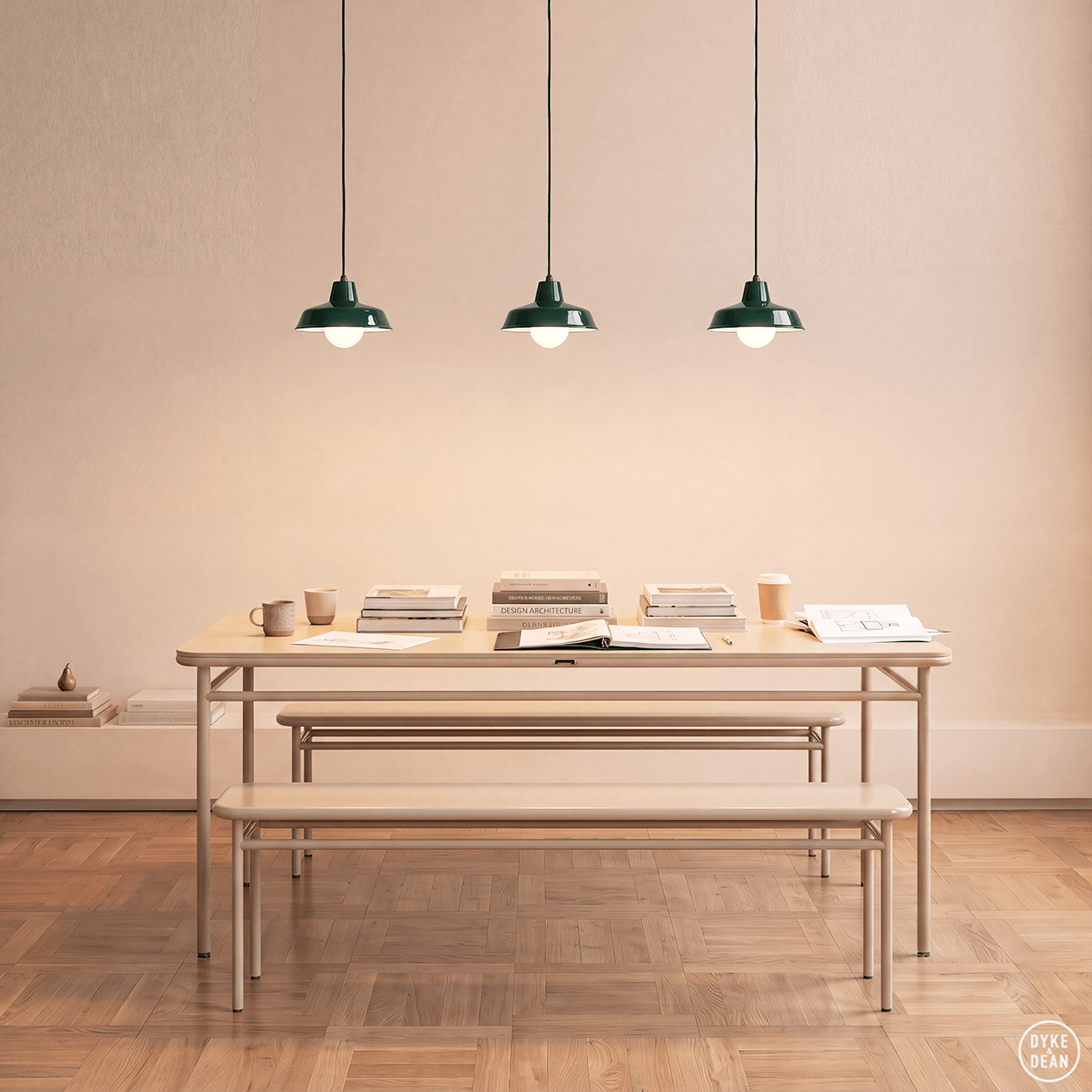 DYKE & DEAN SMALL PENDANT LAMPSHADE GREEN - DYKE & DEAN