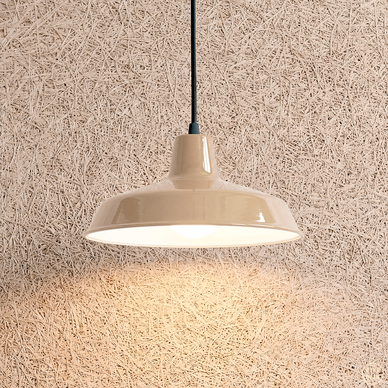 DYKE & DEAN SMALL PENDANT LAMPSHADE NUDE E27 BULB HOLDER - DYKE & DEAN