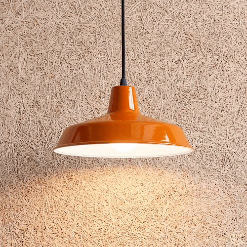 DYKE & DEAN SMALL PENDANT LAMPSHADE ORANGE E27 BULB HOLDER - DYKE & DEAN