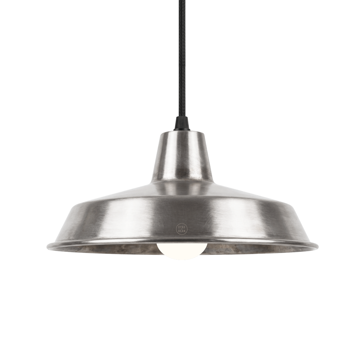 DYKE & DEAN SMALL PENDANT LAMPSHADE RAW METAL E27 BULB HOLDER - DYKE & DEAN