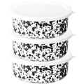 ENAMEL 3 PIECE SET STORAGE SET BLACK MARBLE - DYKE & DEAN
