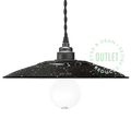 ENAMEL BLACK SPECKLED FLAT LIGHT SHADE OUTLET - DYKE & DEAN