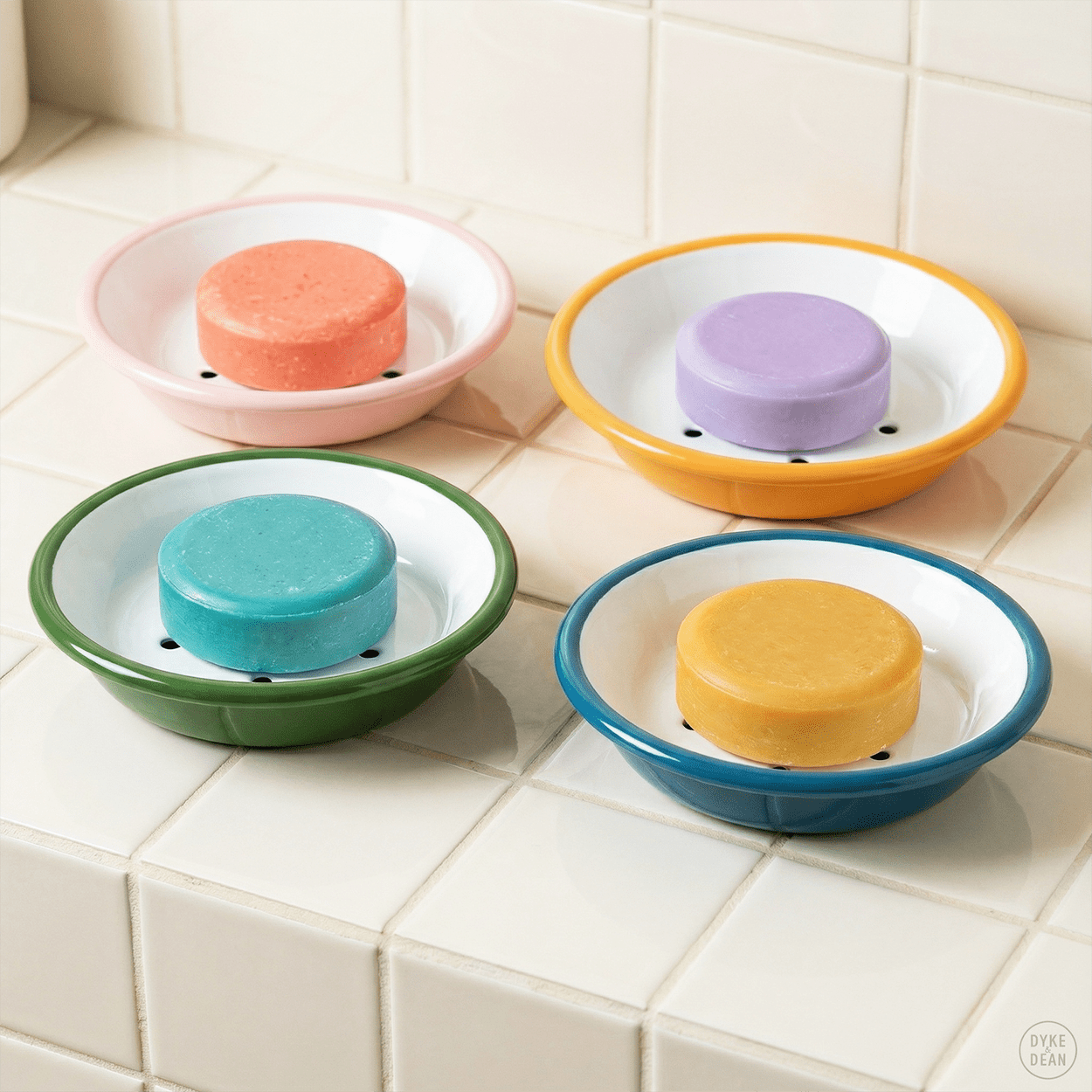 ENAMEL SOAP DISH PINK - DYKE & DEAN