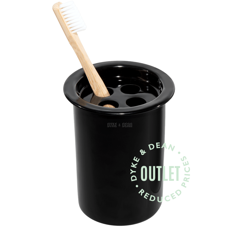 ENAMEL TOOTHBRUSH HOLDER BLACK OUTLET - DYKE & DEAN