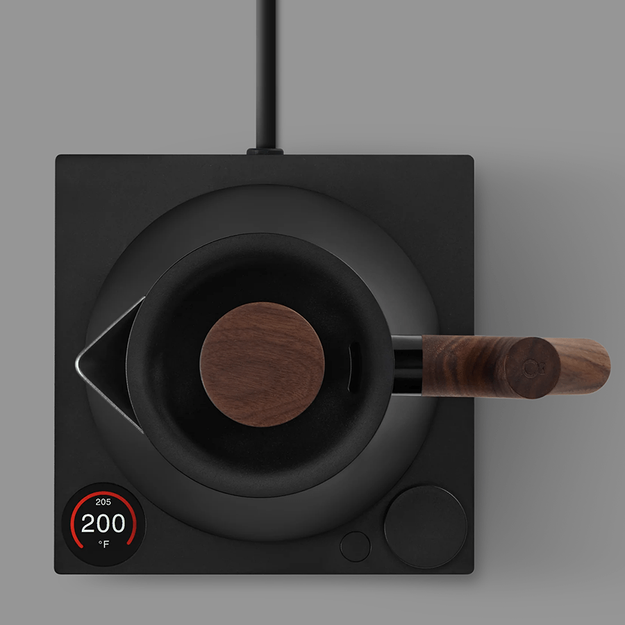 FELLOW WALNUT & MATTE BLACK CORVO EKG ELECTRIC KETTLE - DYKE & DEAN