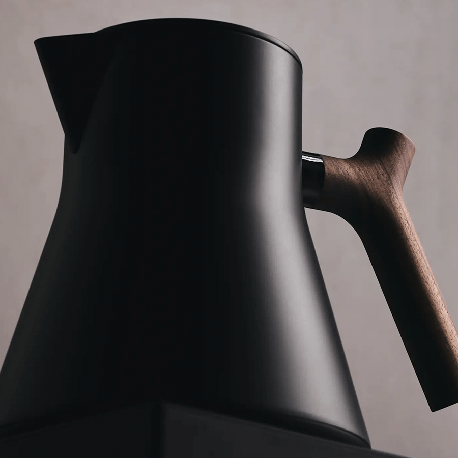 FELLOW WALNUT & MATTE BLACK CORVO EKG ELECTRIC KETTLE - DYKE & DEAN