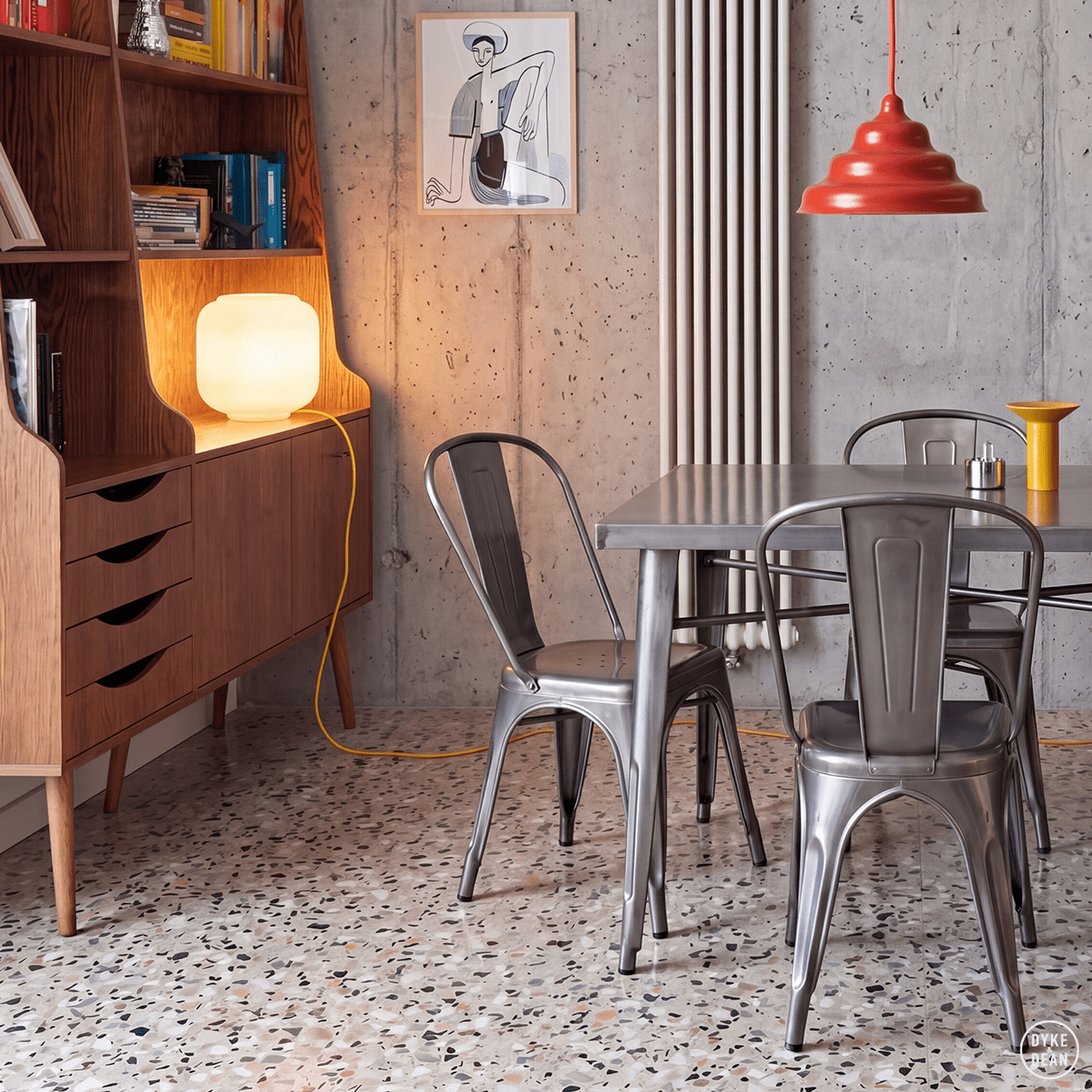 FLASK YELLOW TABLE & FLOOR GLASS LIGHT - DYKE & DEAN