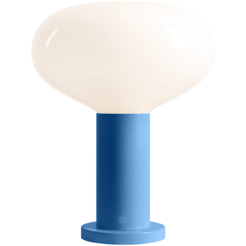 FLO OPAL GLASS ORB LARGE TABLE LIGHT BLUE - DYKE & DEAN