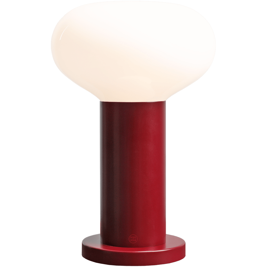 FLO OPAL GLASS ORB SMALL TABLE LIGHT RUBY RED - DYKE & DEAN