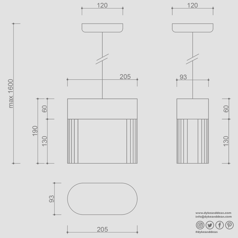 FLUMINA PENDANT LIGHT BLACK WOOD - DYKE & DEAN