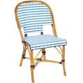 FRENCH BISTRO RATTAN CHAIR BASKET WEAVE SKY BLUES - DYKE & DEAN