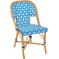 FRENCH BISTRO RATTAN CHAIR CROSSES SKY BLUES - DYKE & DEAN