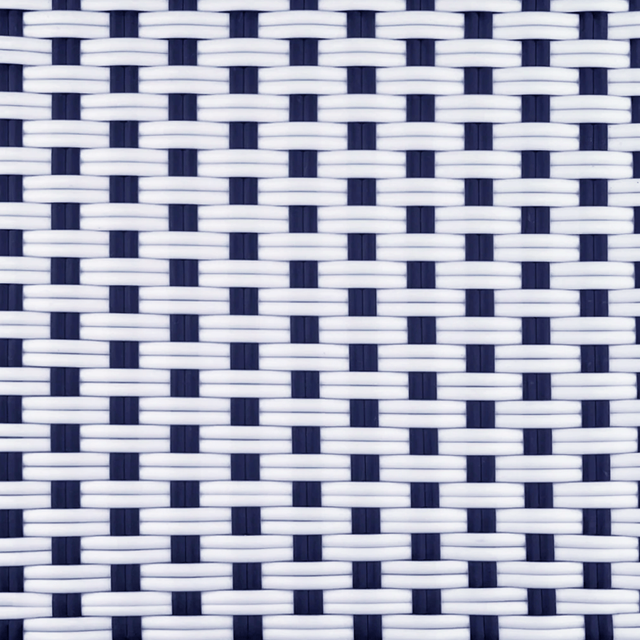 FRENCH BISTRO RATTAN CHAIR POLKA DOT ARMS WHITE - DYKE & DEAN