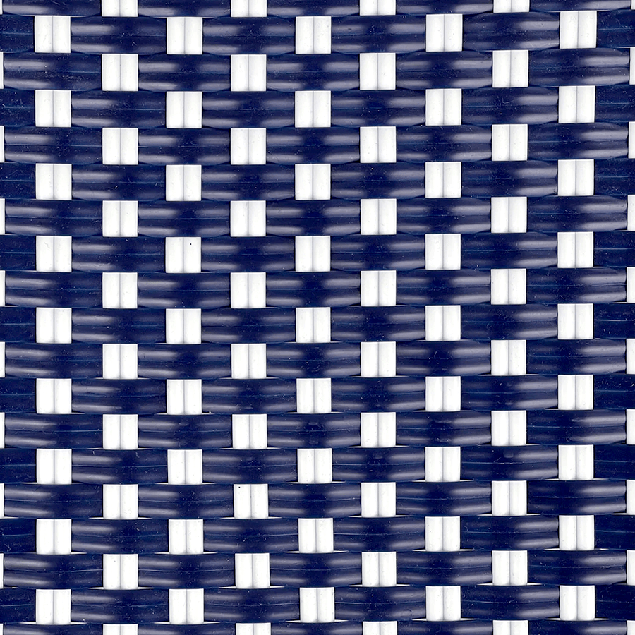 FRENCH BISTRO RATTAN CHAIR POLKA DOT NAVY - DYKE & DEAN