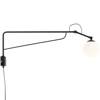 FUNCTIONAL ADJUSTABLE LONG WALL ARM LIGHT BLACK - DYKE & DEAN