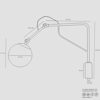 FUNCTIONAL ADJUSTABLE WALL ARM LIGHT COBALT - DYKE & DEAN