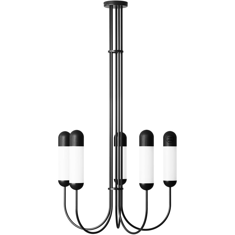 FUNSUI CHANDELIER FIXED CEILING LONG BLACK - DYKE & DEAN