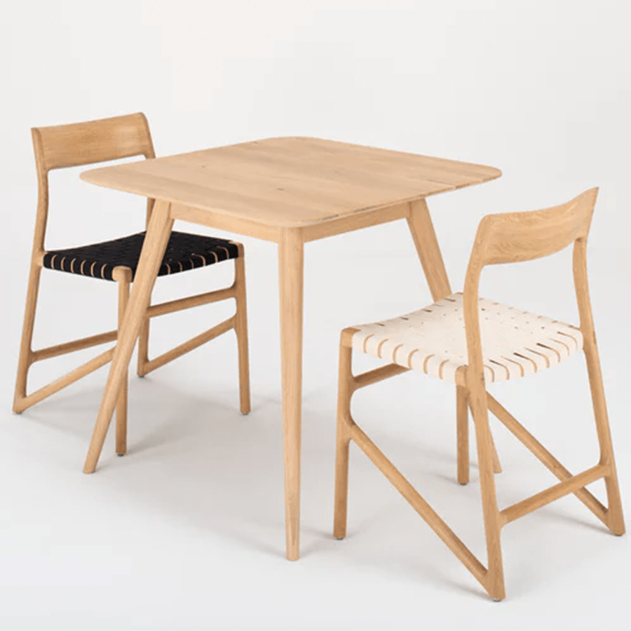 GAZZDA FAWN WHITE FABRIC CHAIR WALNUT - DYKE & DEAN