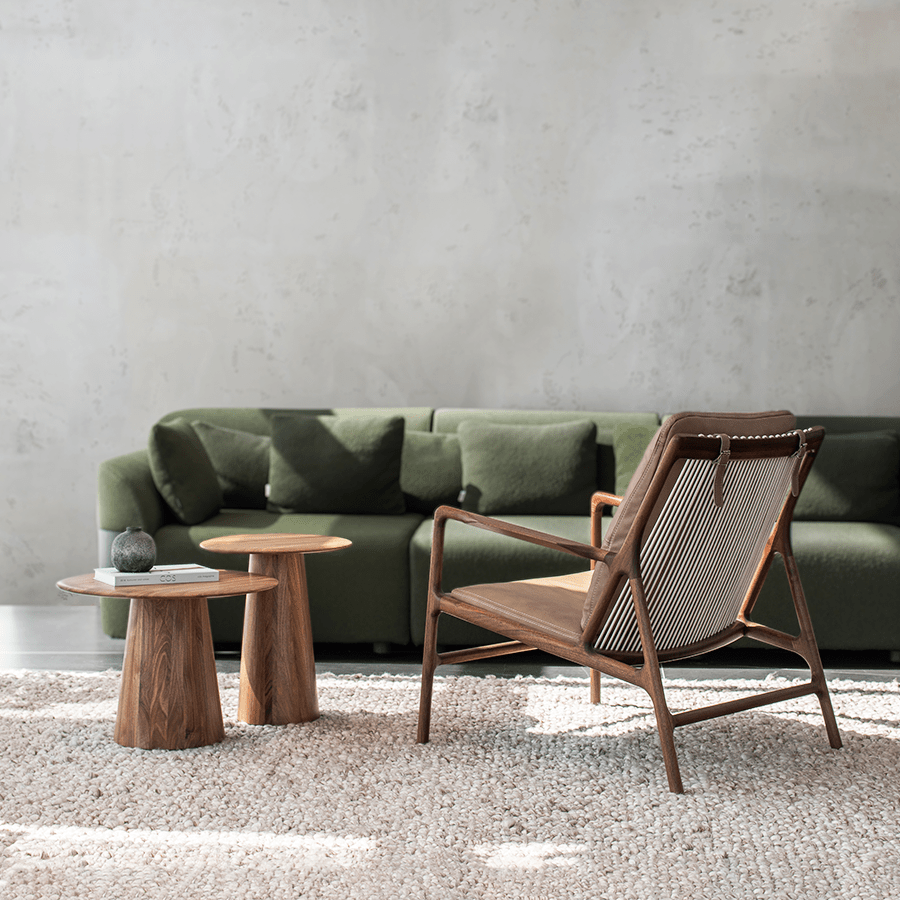 GAZZDA ROUND MUSHROOM TABLE 40 WALNUT - DYKE & DEAN