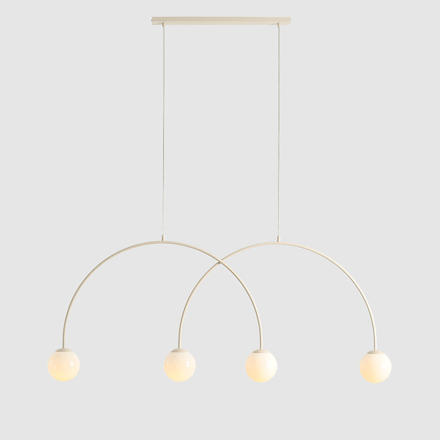 GLOBE HANGING CEILING LIGHT 4 CREAM LARGE - DYKE & DEAN