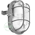 GREY PLASTIC OVAL BULKHEAD LAMP OUTLET - DYKE & DEAN