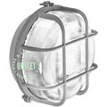 GREY PLASTIC ROUND BULKHEAD LAMP OUTLET - DYKE & DEAN