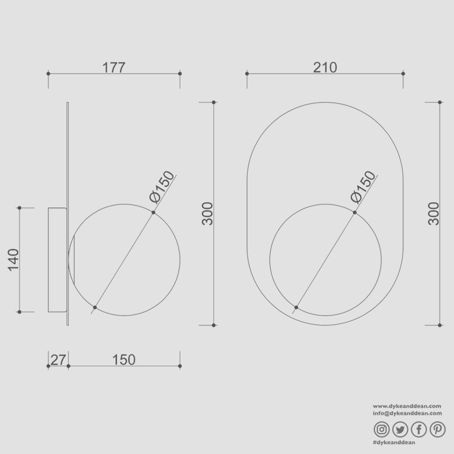 HANEA WHITE WATERPROOF GLOBE WALL LIGHT - DYKE & DEAN