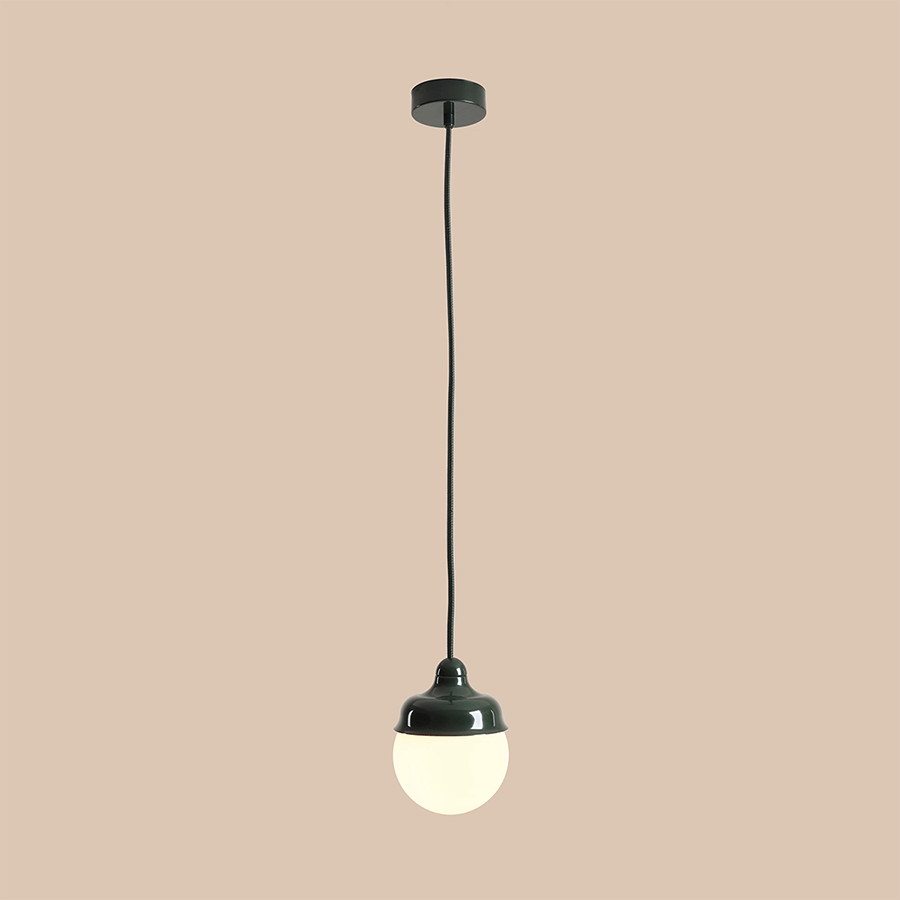 HANGING PENDANT GLOBE LIGHT DEEP GREEN - DYKE & DEAN