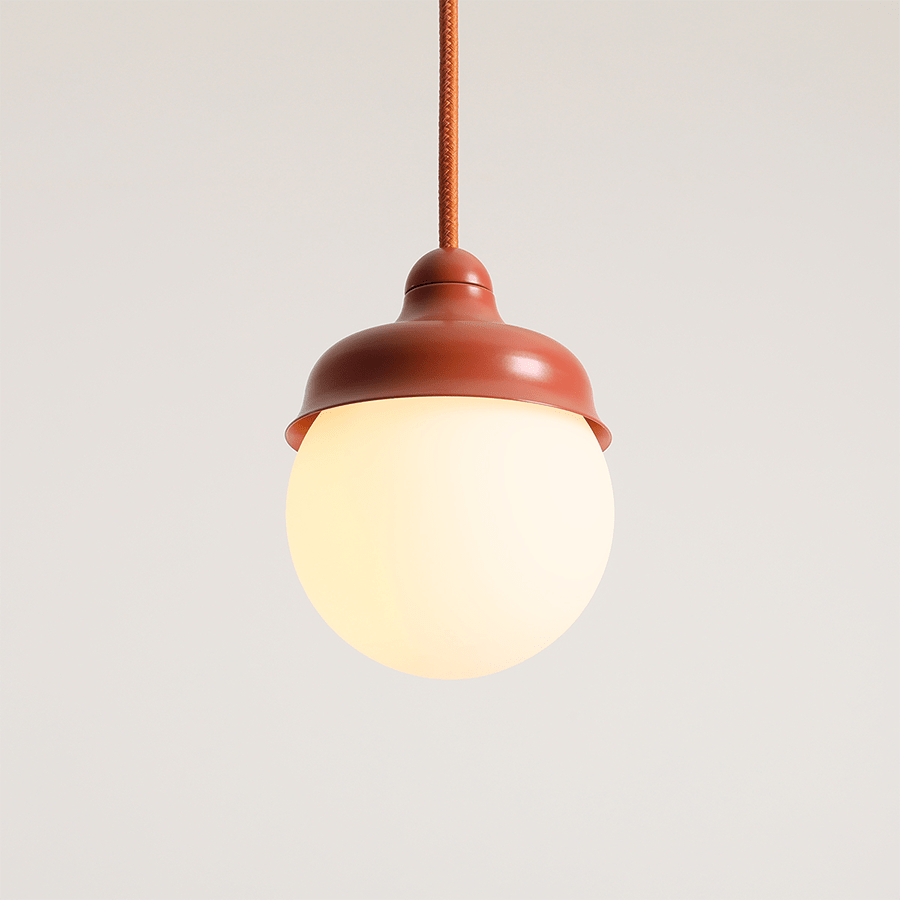 HANGING PENDANT GLOBE LIGHT RED - DYKE & DEAN