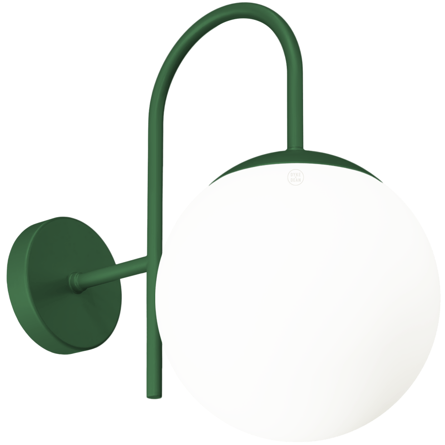 IP40 WATERPROOF OUTDOOR ARC WALL LIGHT LARGE GLOBE - DYKE & DEAN