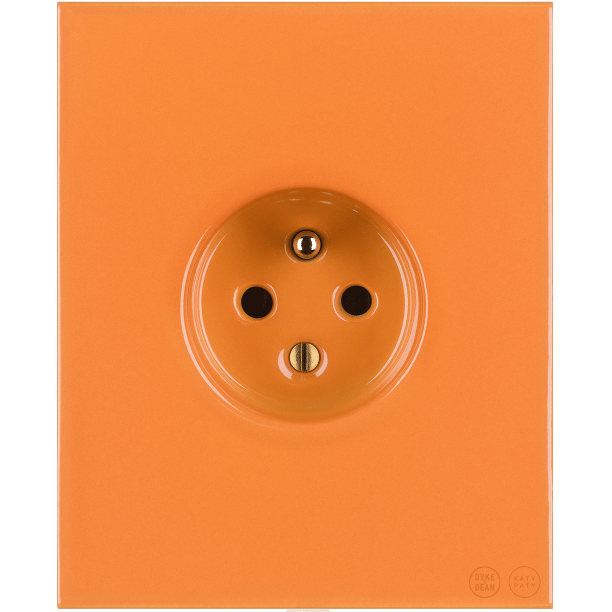 KATY PATY PORCELAIN PLATE 2 PIN EURO WALL SOCKET CARROT - DYKE & DEAN