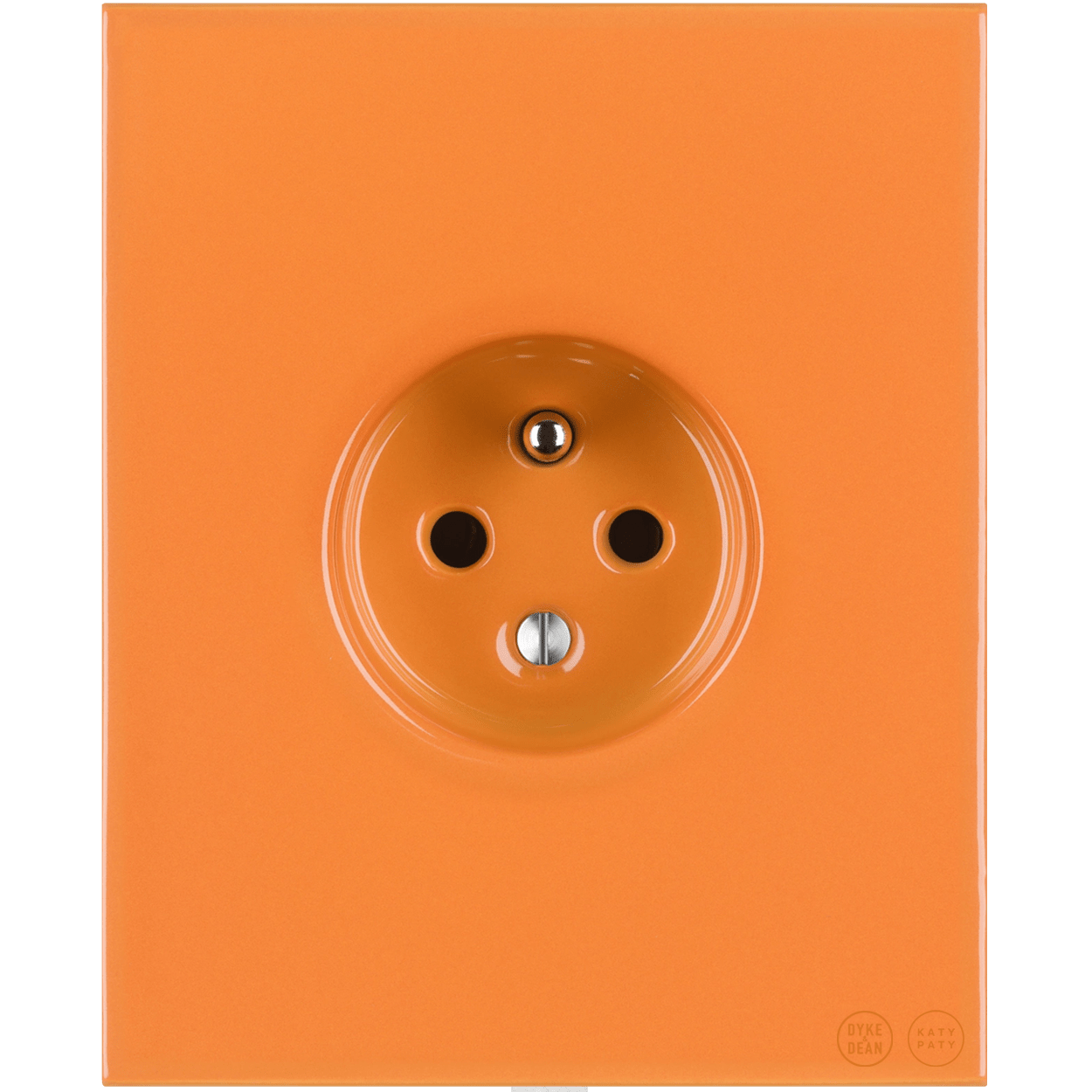 KATY PATY PORCELAIN PLATE 2 PIN EURO WALL SOCKET CARROT - DYKE & DEAN