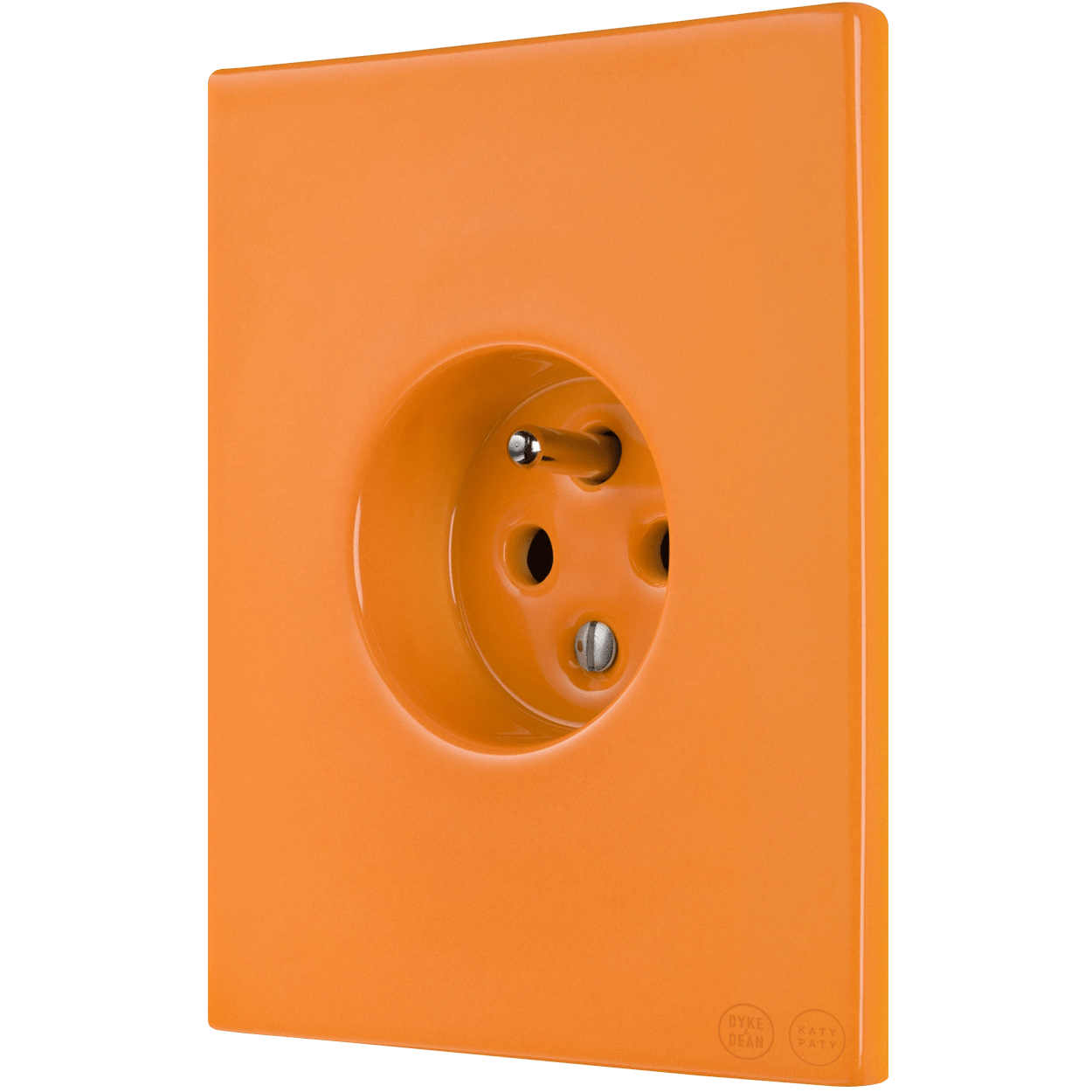 KATY PATY PORCELAIN PLATE 2 PIN EURO WALL SOCKET CARROT - DYKE & DEAN