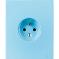 KATY PATY PORCELAIN PLATE EURO WALL SOCKET PASTEL BLUE - DYKE & DEAN