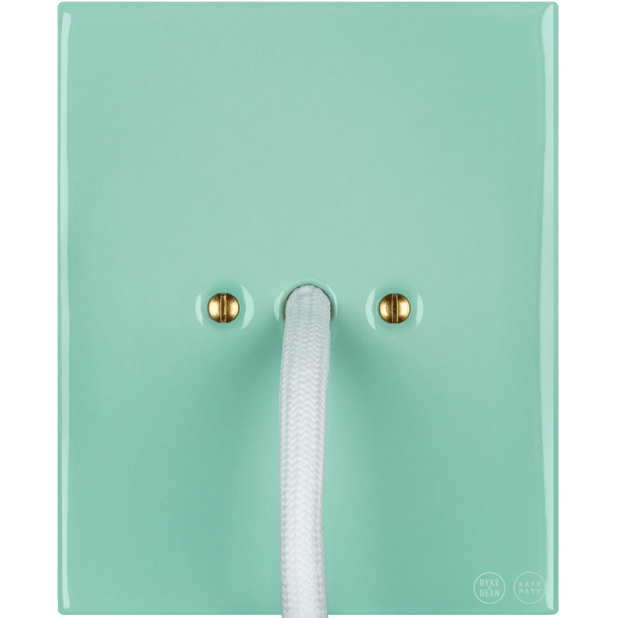 KATY PATY PORCELAIN PLATE WALL CABLE GLAND SOCKET MINT GREEN - DYKE & DEAN