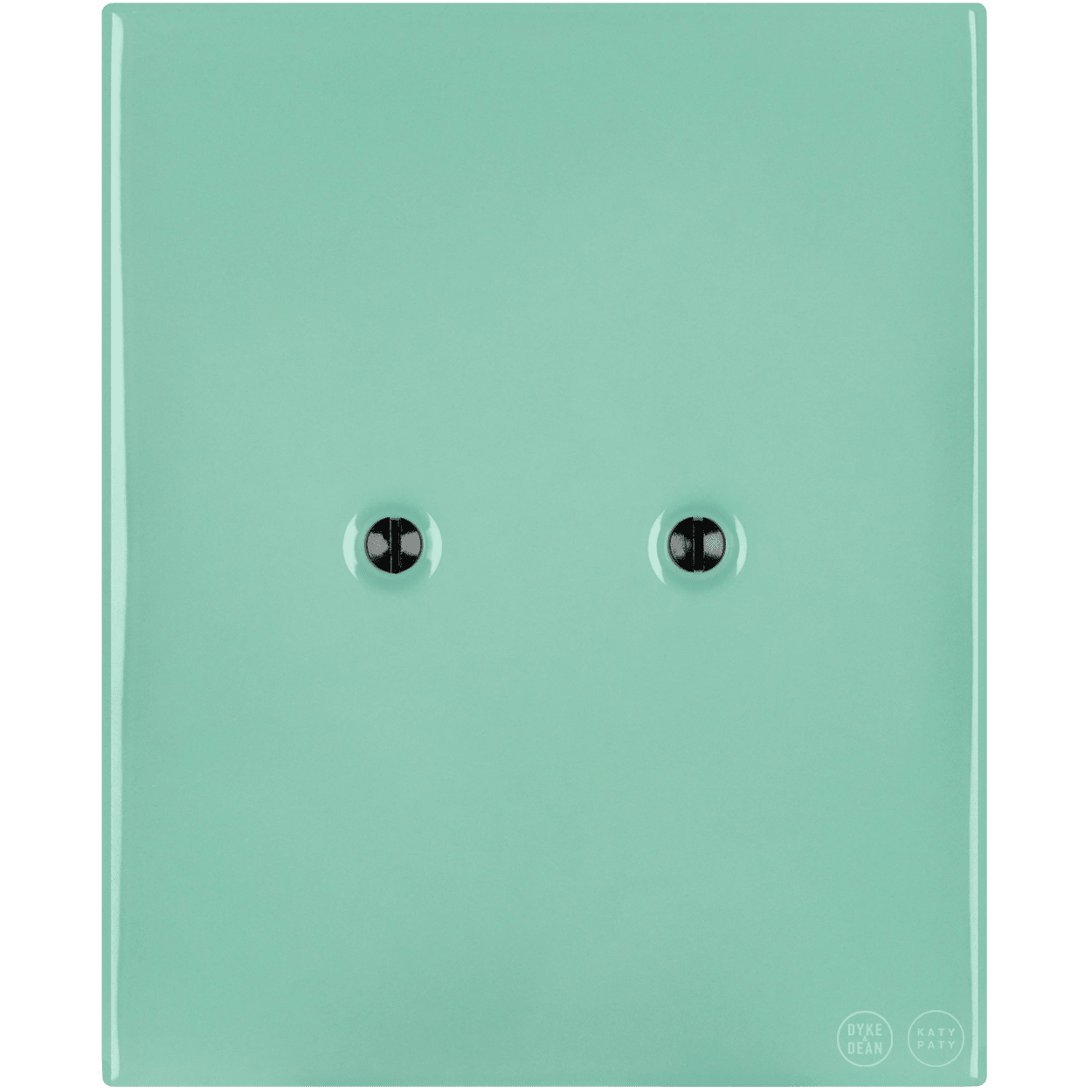 KATY PATY PORCELAIN PLATE WALL END SOCKET MINT GREEN - DYKE & DEAN