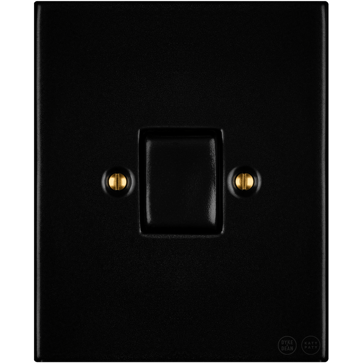 KATY PATY PORCELAIN PLATE WALL LIGHT SWITCH MATTE BLACK FAT BUTTON - DYKE & DEAN