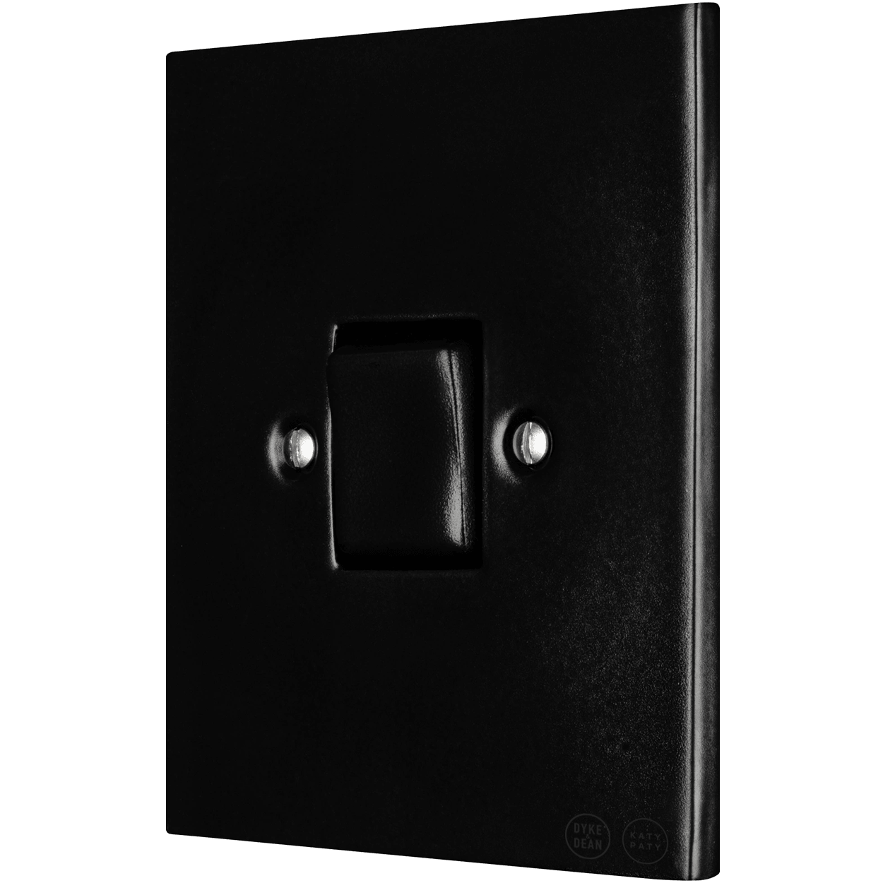 KATY PATY PORCELAIN PLATE WALL LIGHT SWITCH MATTE BLACK FAT BUTTON - DYKE & DEAN