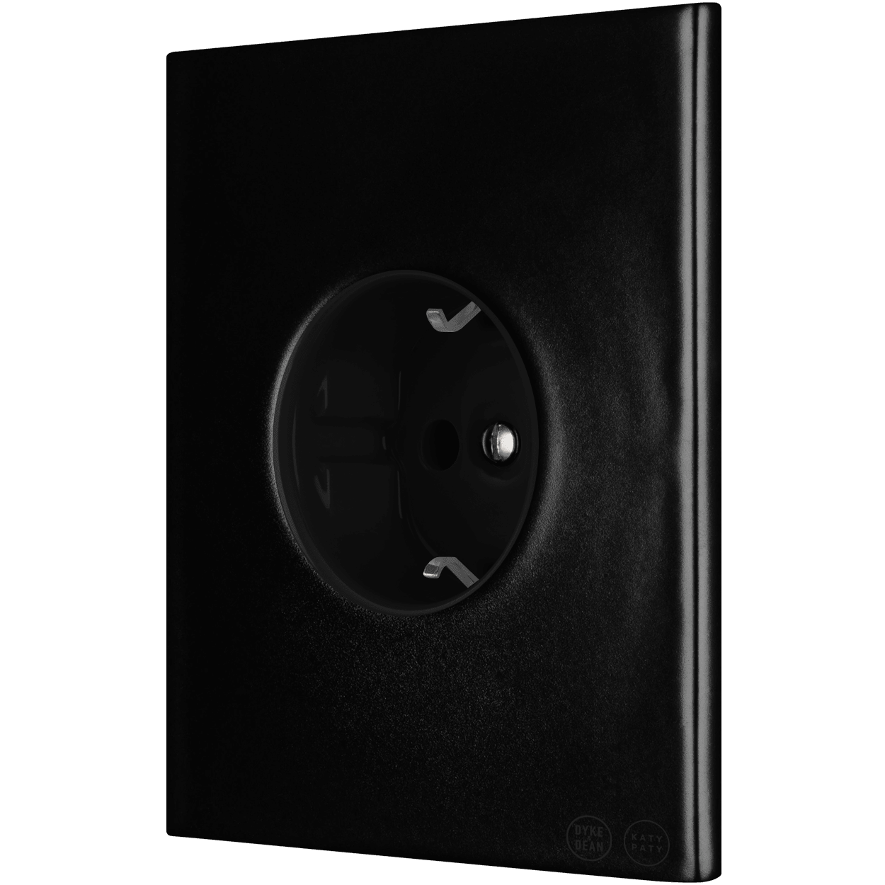 KATY PATY PORCELAIN PLATE WALL SCHUKO SOCKET MATTE BLACK - DYKE & DEAN
