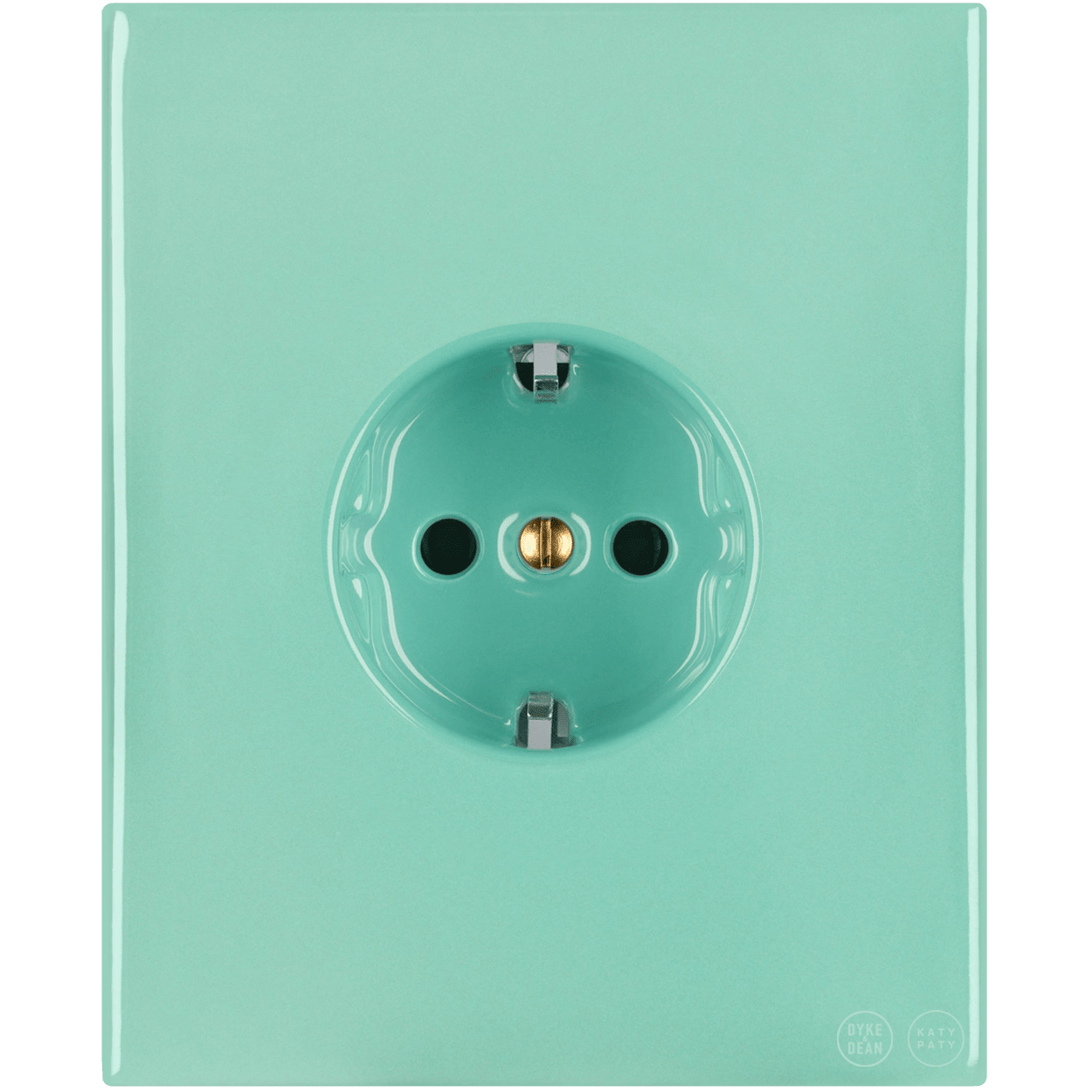 KATY PATY PORCELAIN PLATE WALL SCHUKO SOCKET MINT GREEN - DYKE & DEAN