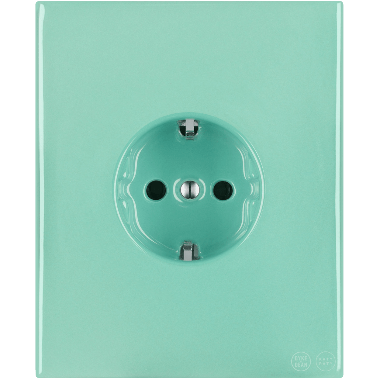 KATY PATY PORCELAIN PLATE WALL SCHUKO SOCKET MINT GREEN - DYKE & DEAN