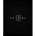 Matt Black porcelain USB-C charger wall plate by Katy Paty