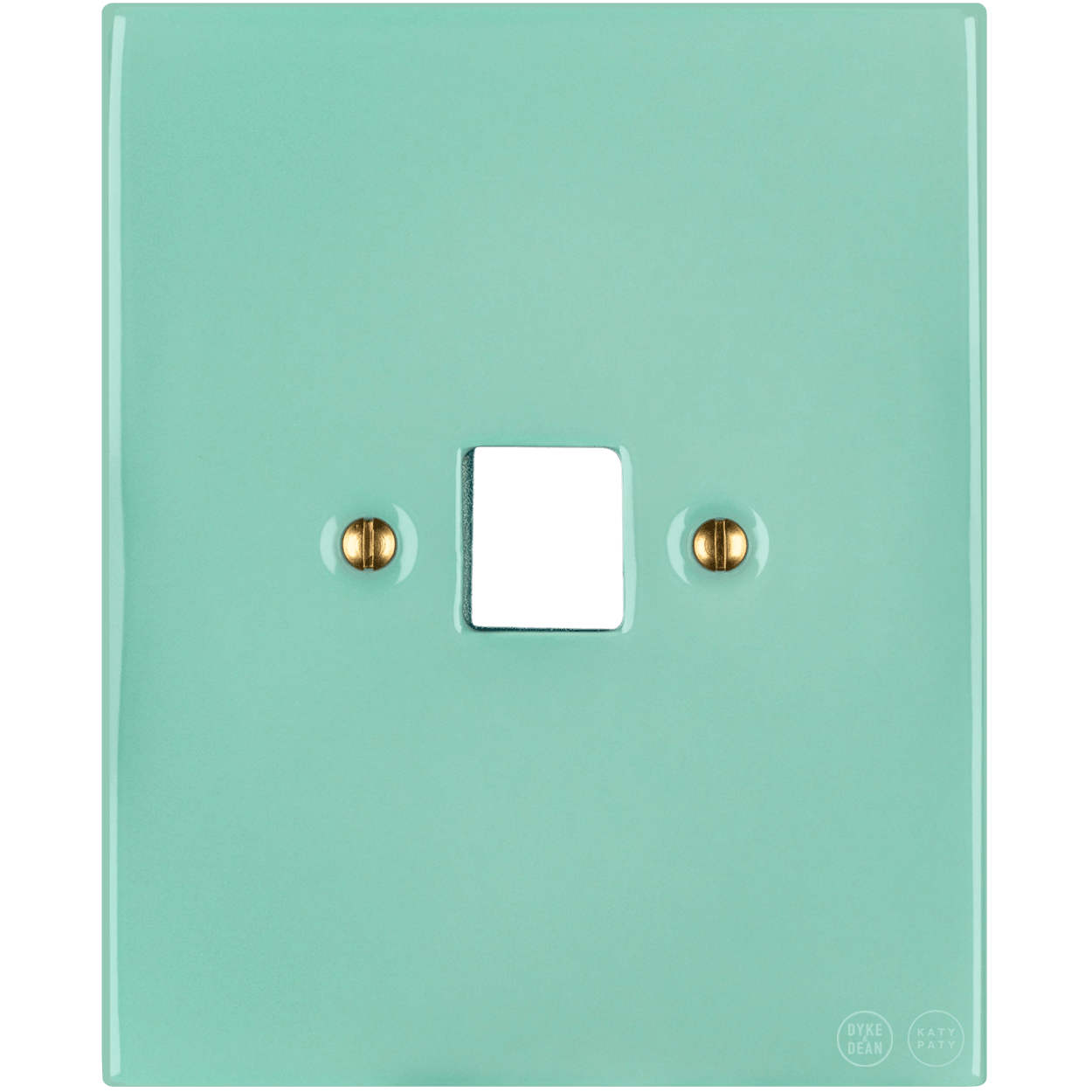 KATY PATY PORCELAIN PLATE WALL SOCKET MINT GREEN PC/USB - DYKE & DEAN