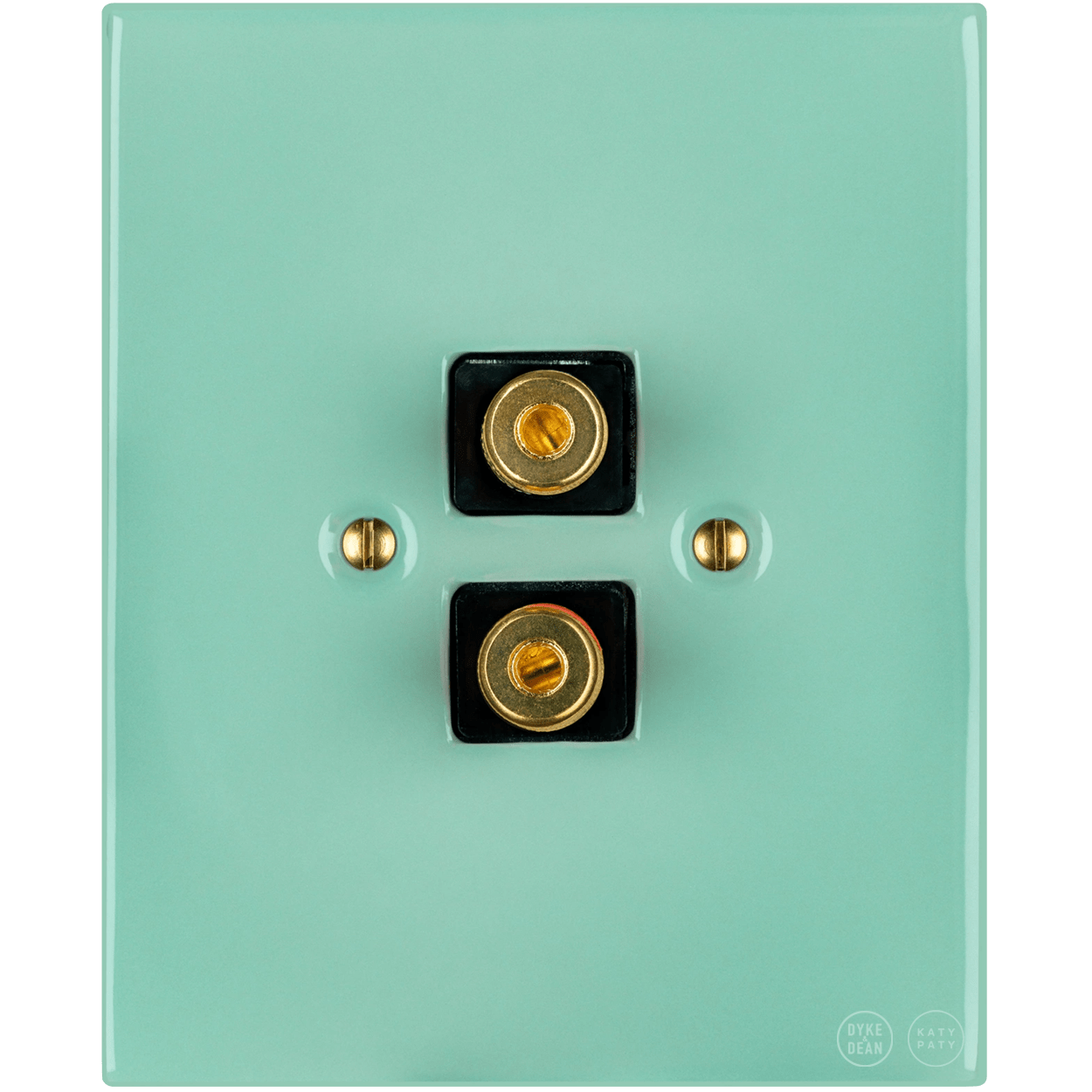 KATY PATY PORCELAIN PLATE WALL SPEAKER SOCKET MINT GREEN - DYKE & DEAN