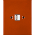 Brick Red porcelain USB charger wall socket by Katy Paty
