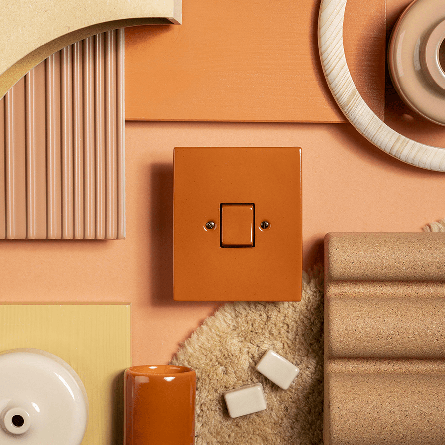 KATY PATY PORCELAIN PLATE WALL USB CHARGER GREY GREEN - DYKE & DEAN