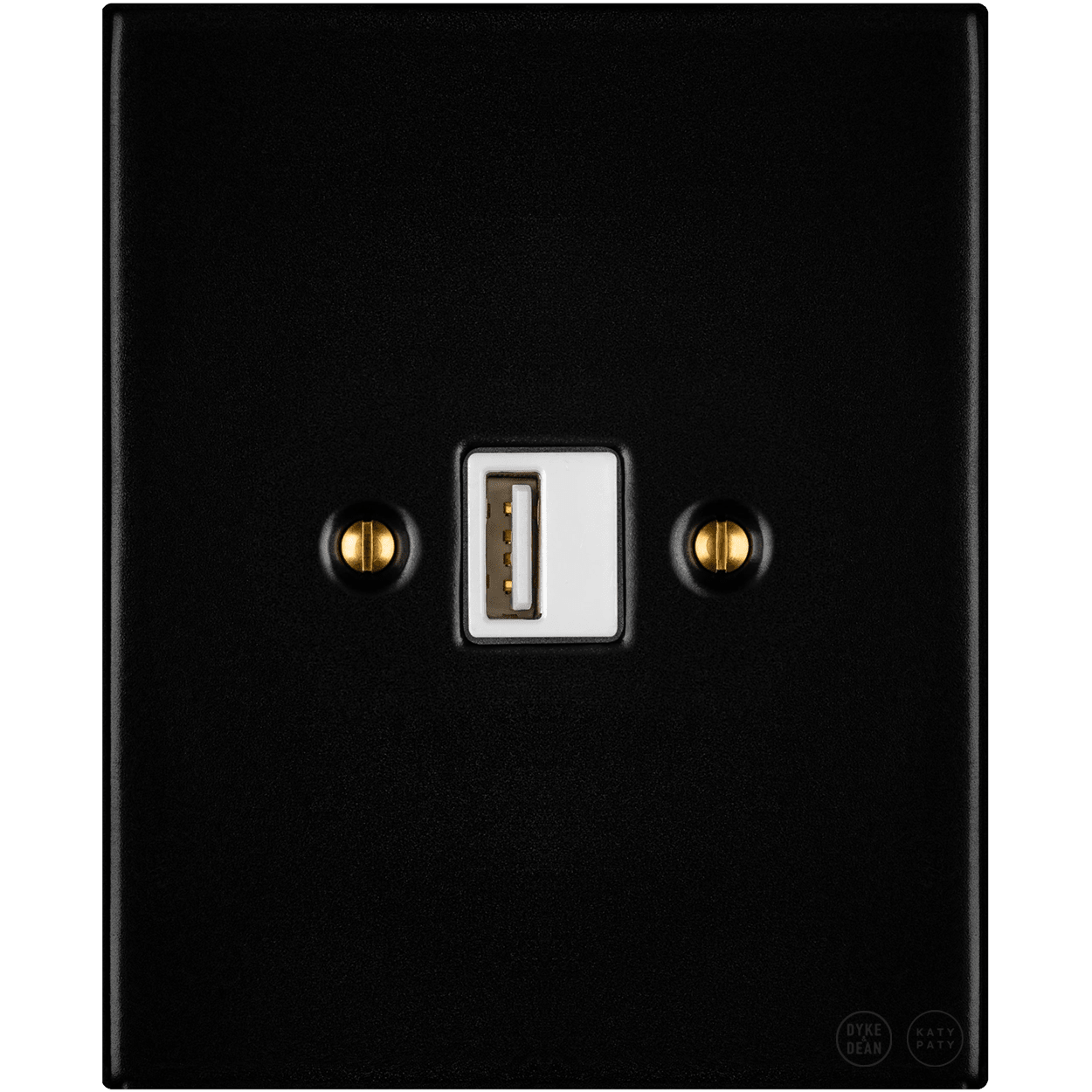 KATY PATY PORCELAIN PLATE WALL USB CHARGER MATTE BLACK - DYKE & DEAN