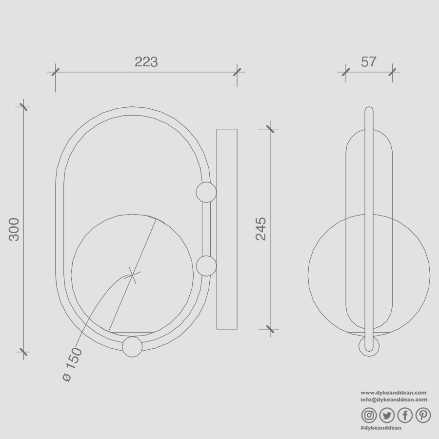 KOBAN WATERPROOF LOOP WALL LIGHT WHITE - DYKE & DEAN