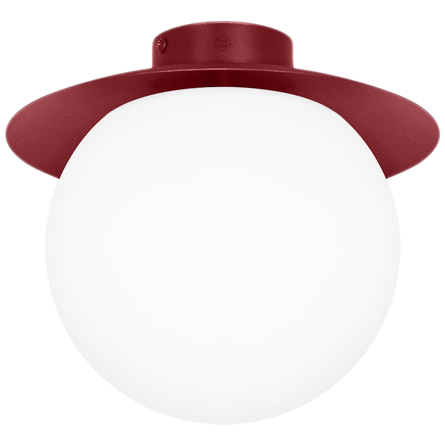 KUUL C WATERPROOF CEILING GLOBE LIGHT BURGUNDY - DYKE & DEAN